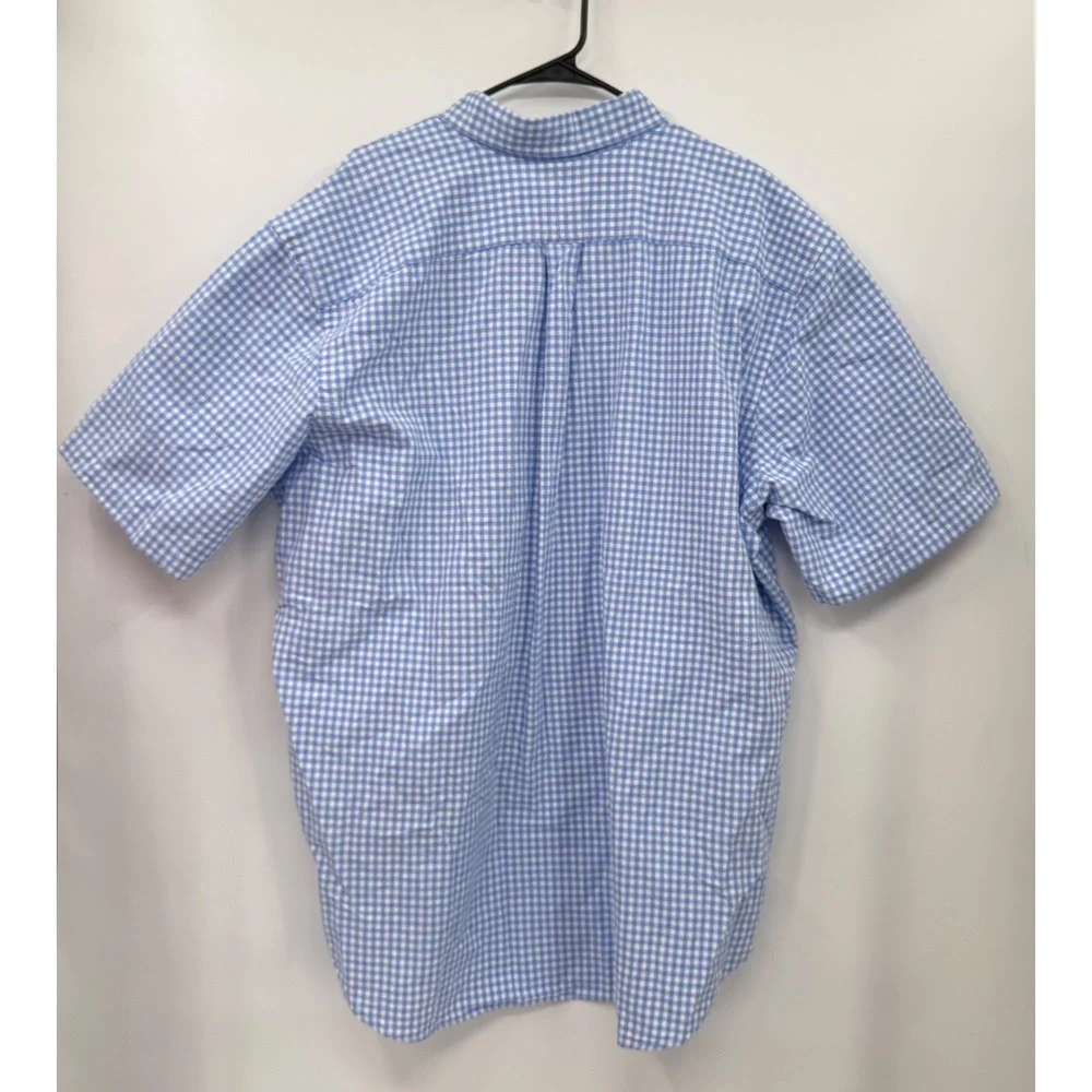 Polo Ralph Lauren M Blue Gingham Classic Fit Short Sleeve Button Down‎ Shirt 3XB